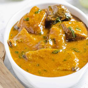 A serving of Ogbono soup