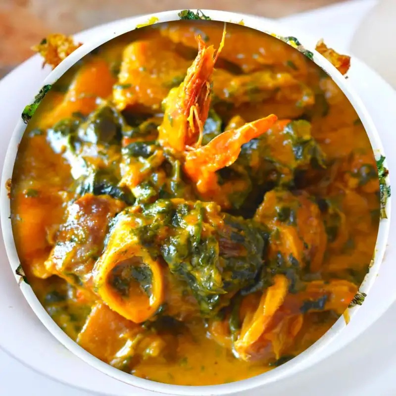 A serving of Oha soup